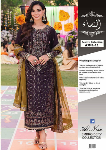 Asim Jofa Chiffon Sequence Work Suit